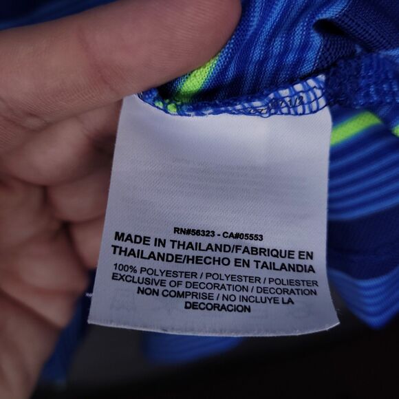 Nike Polo Shirt Mens XXL Striped Blue, Green Tour Performance Dri Fit Golf - Picture 10 of 11